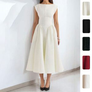 94b74b11-0989-490e-a9bf-7f4df3d7126a.jpg European And American Foreign Trade Women's Clothing, Women's Summer Dresses, French-Style Light Luxury Niche Mid-Length Dresses