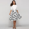 95699656-9291-4551-9828-3f10f20262e7.jpg Large Polka Dot Round Slim Fit Mid-Length Skirt With Large Hem