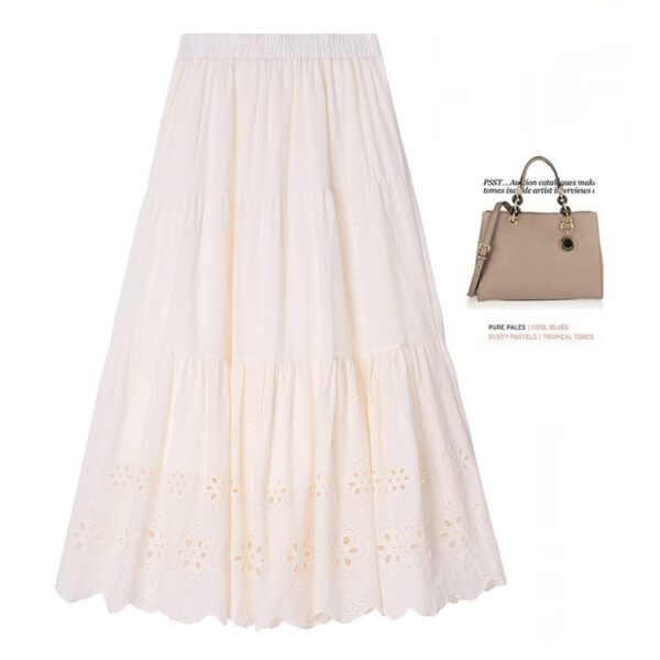98429819-1c25-44b3-83c1-2ff6716eaeda_fine.jpeg White Mid-length Skirt For Women