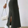Slit Long Sheath Skirt Women's High Elastic