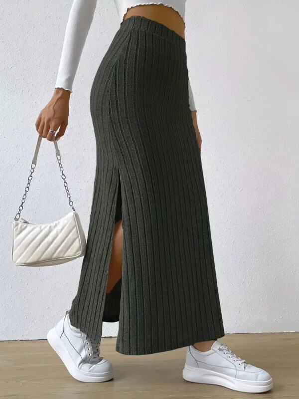 Slit Long Sheath Skirt Women's High Elastic