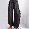 9a464e97-1f09-49eb-8a55-3b93d1d9be78_water.jpeg Womens Washed Cotton Denim Flared Pants With Ruffled Hem