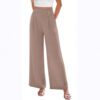 2026 Amazon Cotton And Linen Loose Casual Pants With Pockets, Solid Color Trendy Casual Pants, Linen Wide-Leg Pants For Women, Summer