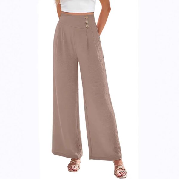 2026 Amazon Cotton And Linen Loose Casual Pants With Pockets, Solid Color Trendy Casual Pants, Linen Wide-Leg Pants For Women, Summer