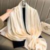 9cb29541-5eed-4965-b80b-801deda45e42.jpg Korean-style Springautumn New Solid-color Summer Sun-protection Beach Scarf Womens Silk Scarf