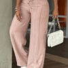 Women Loose Drawstring Multi Pocket Wide Leg Straight Leg Cargo Casual Pants