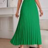 9dd7c2b3-b377-480e-87f2-0a5960503609.jpg Womens Solid-color High-waisted Midi Pleated Skirt