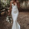 Little White Evening Gown With Train Brigade Shot Long Dress