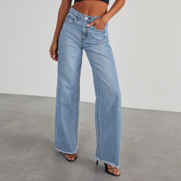 9e4f4bca-e1c6-4c8b-bb6c-82a3b1692e61.jpg Fashion High Waist Jeans With Pockets Comfortable Slim Fit Straight Wide-leg Pants Womens Clothing