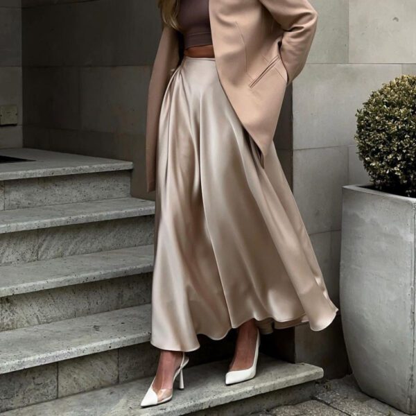 a072077c-dd15-414e-bfec-789215f0ad0f.jpg Women's Fashion Graceful Satin Satin Long Skirt