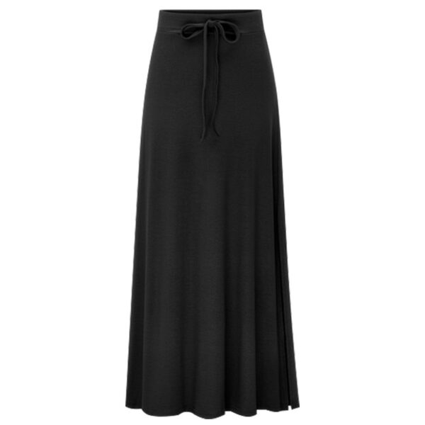 Europe And The United States Large Size Women's Fashion Knitted Skirt 200kg High Waist Long Slit A- Line Skirt Elastic Knee