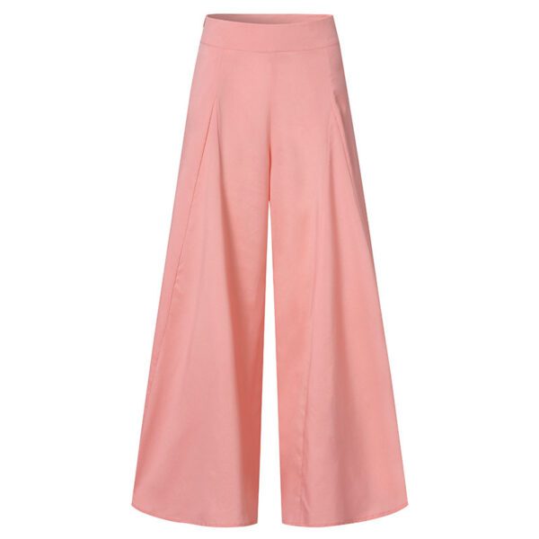 In-Stock Foreign Trade 2026 Ebay Aliexpress Wish Spring Ol Women's Solid Color High-Waisted Wide-Leg Pants Thin Casual Pants