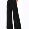 2026 Amazon Cotton And Linen Loose Casual Pants With Pockets, Solid Color Trendy Casual Pants, Linen Wide-Leg Pants For Women, Summer