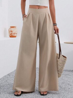 a5ad0de1-84d2-4672-89d5-c8ce26c6665c.jpg 2025 European And American Cross-Border Amazon Autumn Women's New Pocket High-Waisted Fashion Versatile Wide-Leg Pants Long Pants Commuting