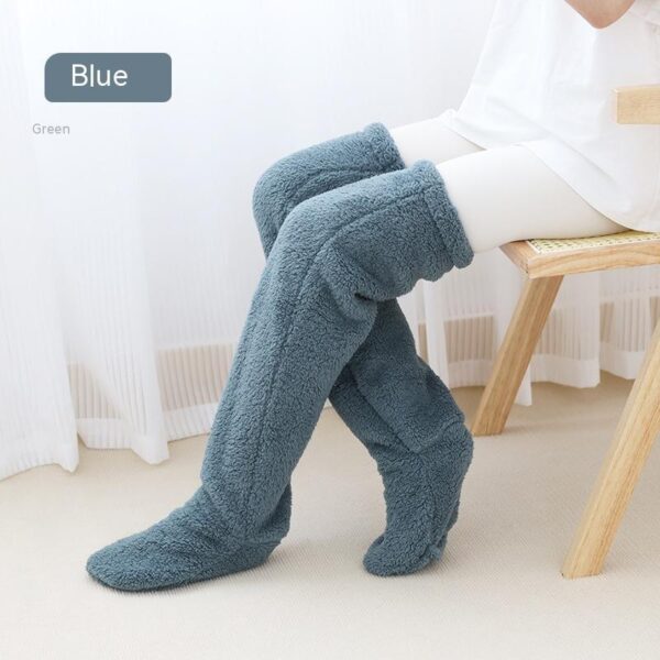 a6cffe69-9ded-49de-b264-8dd3bcdca719_trans.jpeg Over Knee High Fuzzy Long Socks Winter Warm Cold Leg Knee Joint Cold-proof Stockings Home Floor Sleeping Socks