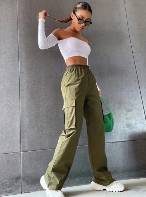 2026 Cross-Border Beltless High-Waisted Wide-Leg Pants Straight Loose Elegant Work Pants Casual Women's Clothing