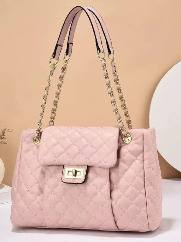 a6ecb2b4-497a-49ac-81f2-6290cd3cf142.jpg Women's Solid Color Simple Embroidery Thread Rhombus Large Capacity Chain Shoulder Messenger Bag