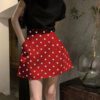 Short High-waisted Umbrella Skirt With Bud-shaped Design