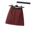 Gray Suit Skirt With Belt For Women