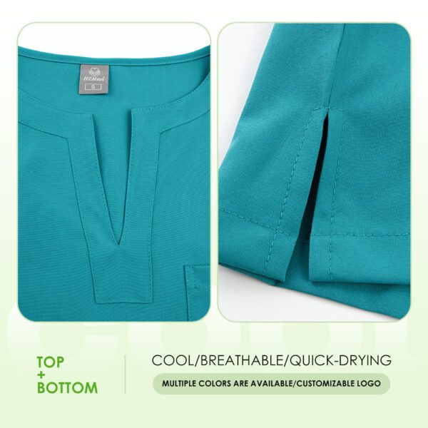 accec36e-69ad-45a2-a178-dce6da29d6a2.jpg V-neck Two-piece Medical Work Uniform