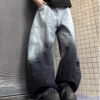 b06b6094-8791-4c7c-b91e-f330046a5868.jpg American-style Vintage Washed Ombre Tie-dye Bootcut Jeans
