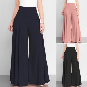 b0f98da7-5648-4800-89ba-b81fd98a08f0.jpg In-Stock Foreign Trade 2026 Ebay Aliexpress Wish Spring Ol Women's Solid Color High-Waisted Wide-Leg Pants Thin Casual Pants