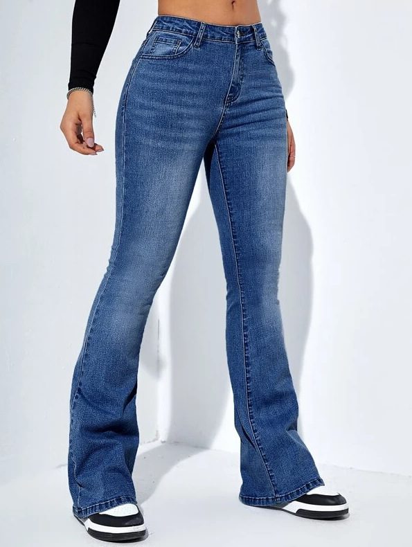 b13f9e58-332b-418e-a304-c3a35e7904d3.jpg Women's Slim-fit Jeans Pants With Flared Design Fashion Casual High Waist Stretch Trousers