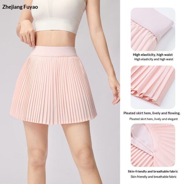 A Pleated Skirt Paired With A Pair Of Pleated Yoga Shorts