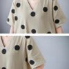 b453914a-cf13-42af-91c0-24a774fbdb72.jpg Loose-paneled Cotton And Linen V-neck Short-sleeved Dress