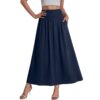 Loose-fit Flared Midi Skirt For Women