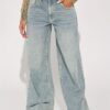 2026 New Cross-Border Foreign Trade Amazon European And American Women's Jeans With Double-Layer Waist Buttoning, Vintage Wide-Leg Jeans
