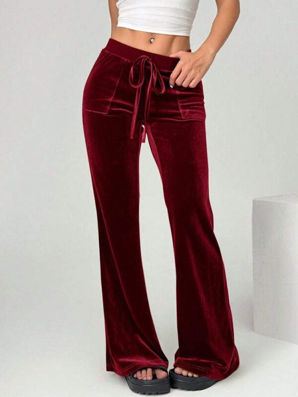 2026 Autumn And Winter European And American Women's Micro Flared Pants For Commuting, Slimming And Casual Flared Pants, Velvet Hanging Pants