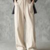 European And American Cross-Border Amazon Independent Site New Women's Solid Color Wide-Leg High-Waisted Loose Drawstring Casual Pants