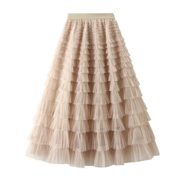 b9293d8e-0c19-4b5e-8da5-ffe31f5e2993.jpg Cake Skirt Women's White Gauze Skirt Pleated Skirt