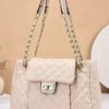 b93e8d1e-0c2a-4136-9b3d-e191a67299c5.jpg Women's Solid Color Simple Embroidery Thread Rhombus Large Capacity Chain Shoulder Messenger Bag