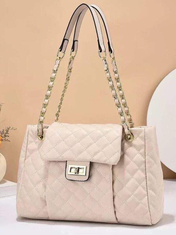 b93e8d1e-0c2a-4136-9b3d-e191a67299c5.jpg Women's Solid Color Simple Embroidery Thread Rhombus Large Capacity Chain Shoulder Messenger Bag