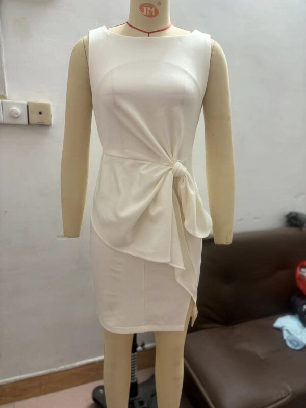 2026 European And American Women's Bow Decoration Solid Color Sleeveless Dress Jumpsuit Short Skirt