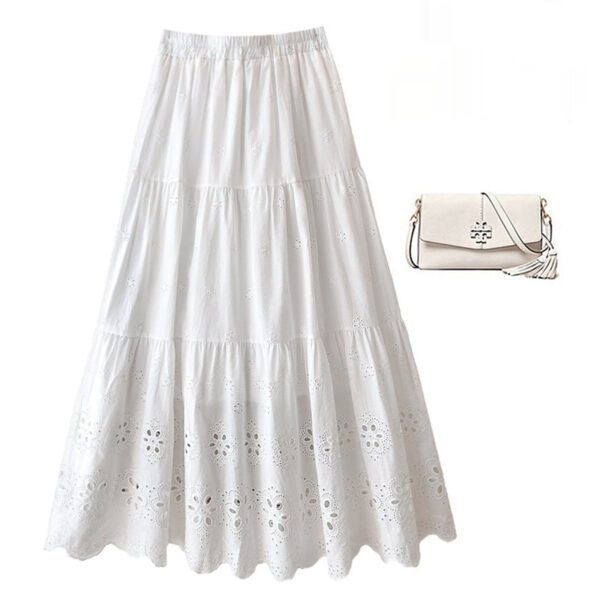 ba7e9d4e-75ff-4ce3-8020-fb58318259de_fine.jpeg White Mid-length Skirt For Women