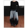 bd049b2d-d81f-4d12-bb87-9d8f19c88255.jpg American-style Vintage Washed Ombre Tie-dye Bootcut Jeans