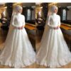 Long Sleeve White Dignified Wedding Dress