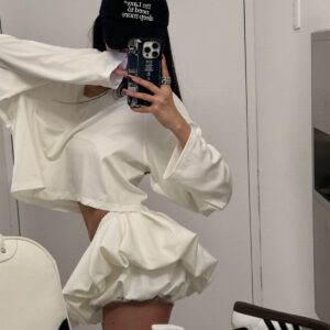 Womens Spring White Short Low-rise A-line Lace Skirt