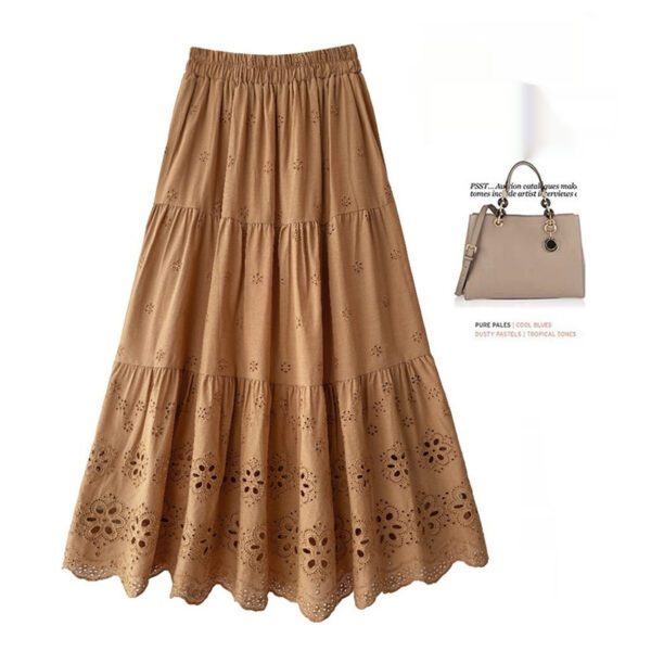 bdedc62d-48e4-4b61-b02a-a077758b58a3_fine.jpeg White Mid-length Skirt For Women