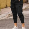 Women's High Waist Cargo Pants Drawstring Multi Pockets Stretchy Casual Pants Fashion Versatile Solid Color Long Trousers