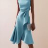 2026 Summer Women's New European And American Sleeveless Solid Color Fashion Versatile Temperament Round Neck Dress