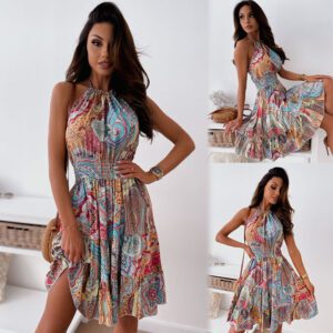 bed84913-ae69-4e8f-8ad0-2a59e6891a28.jpg Floral Backless Dress Boho Pleated Skirt