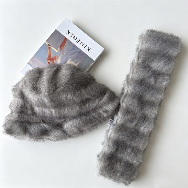 Winter Warm Hat And Scarf Set - Fashionable And Versatile Plush Scarf Outdoor Cold Protection Hat And Scarf Two-piece Set