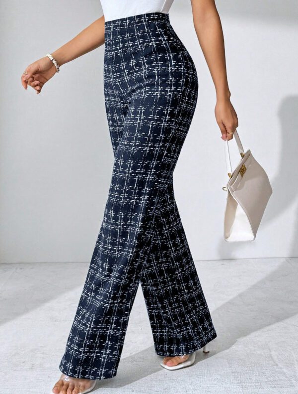 2025 Summer European And American Cross-Border Amazon Popular Women's Fashion Casual Plaid Print Trousers