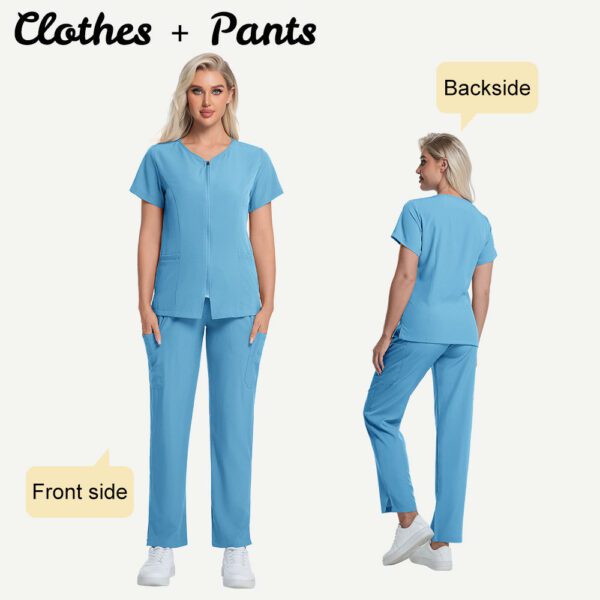 c4e4dac4-5617-49ac-ba19-f7a53c1a09b1.jpg New Solid-color Straight-leg Work Uniform Pants With Zipper For Doctors And Nurses Surgical Scrubs