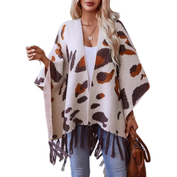 c82dfc11-3537-4b63-b8a9-9ffcf3291cc9.jpg Drizzle-Color Leopard-Print Knitted Tassel CapeShoulder Wrap For Women