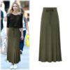Europe And The United States Large Size Women's Fashion Knitted Skirt 200kg High Waist Long Slit A- Line Skirt Elastic Knee